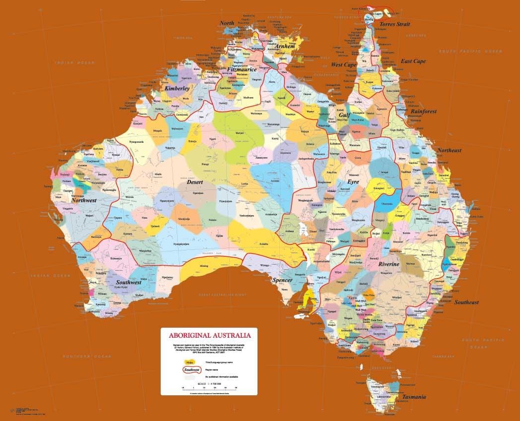aboriginal kaart van Australië
