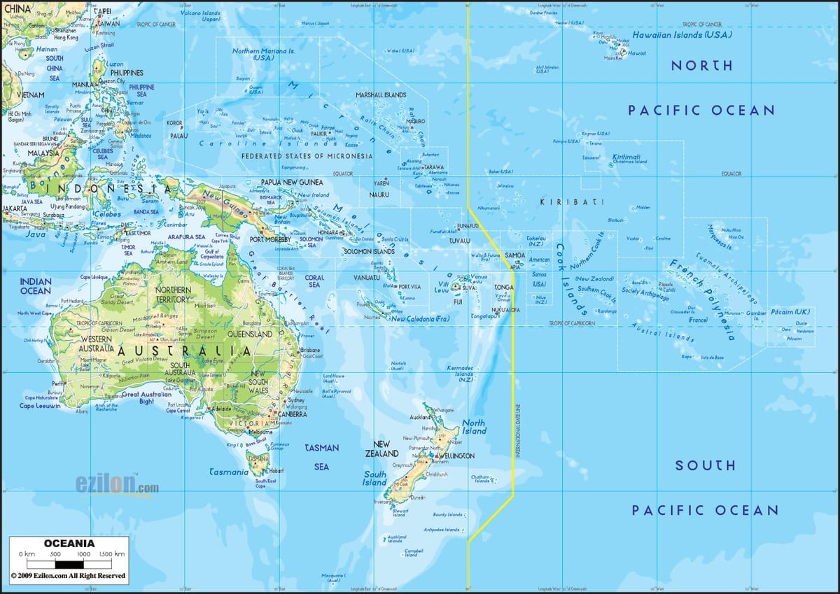 kaart van Australië eilanden