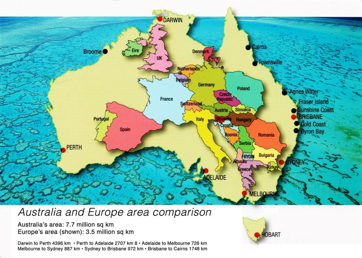 Europa kaart in Australië