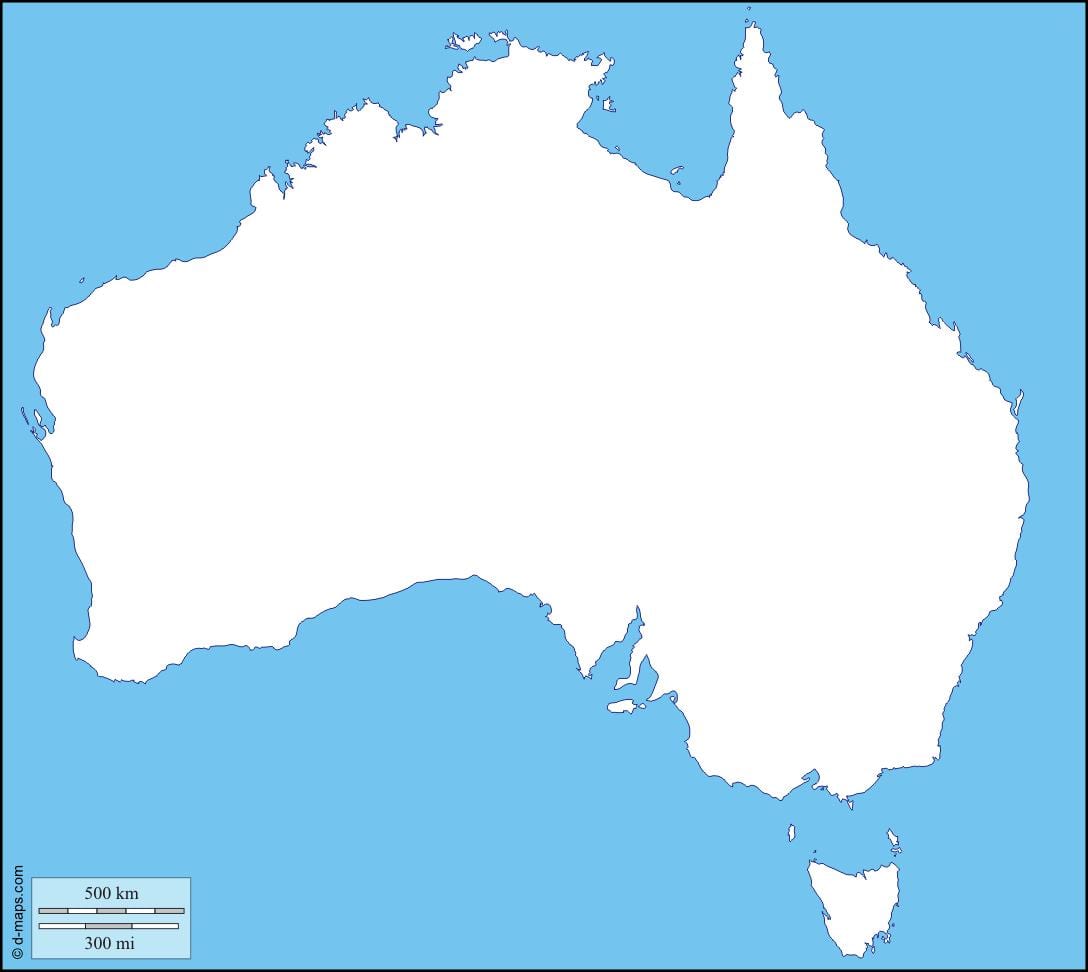 kaart van Australië overzicht