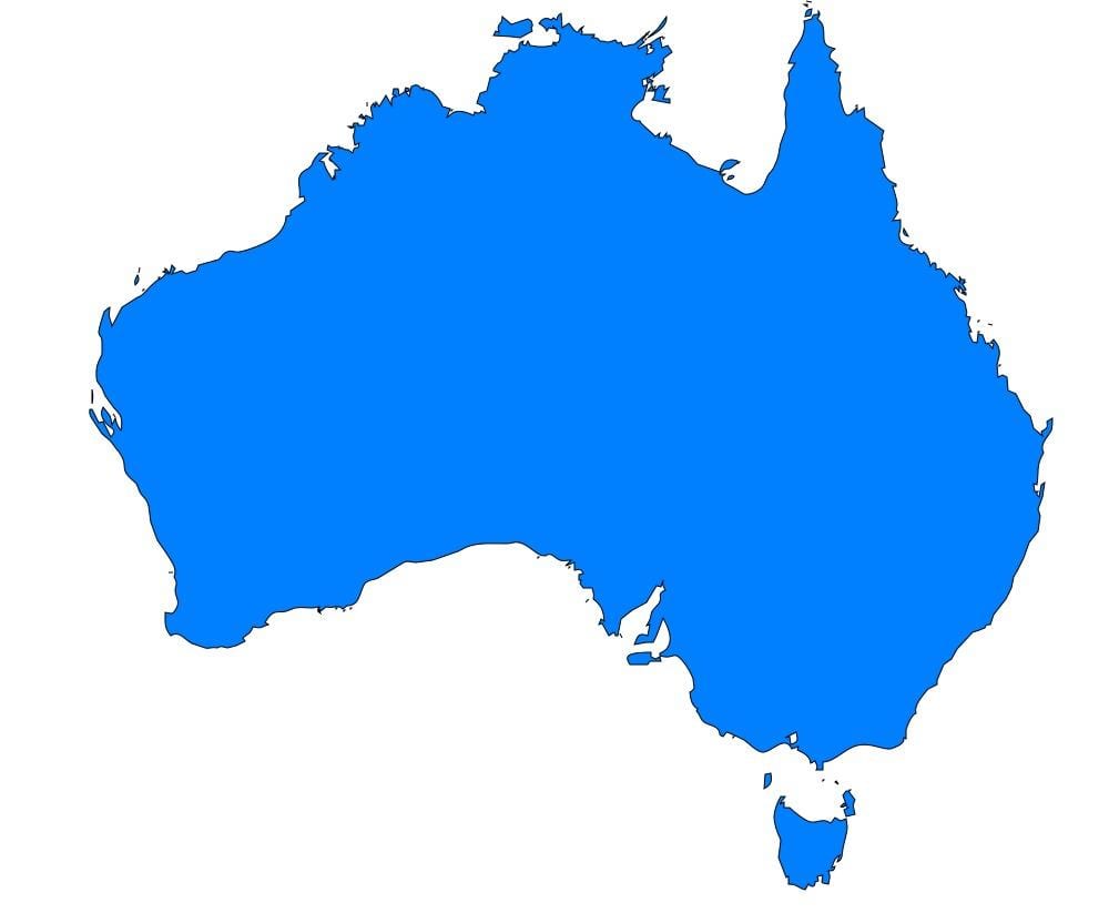 Australië vector kaart