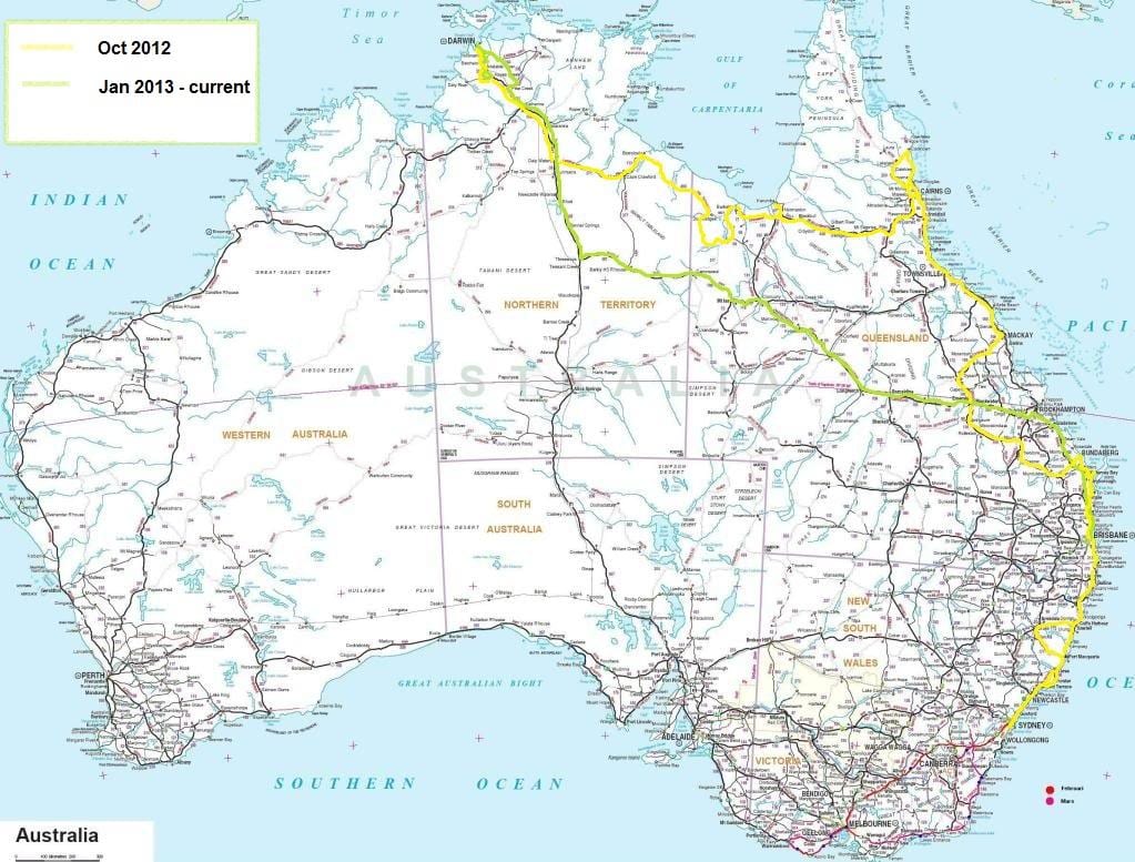 Australische road kaart