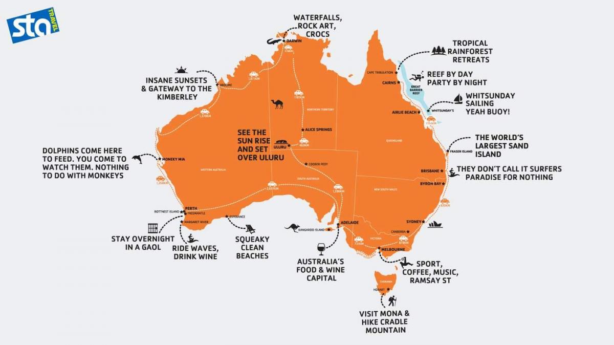 kaart van Australië strand