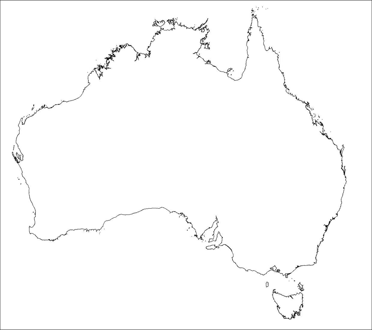 Australië lege kaart