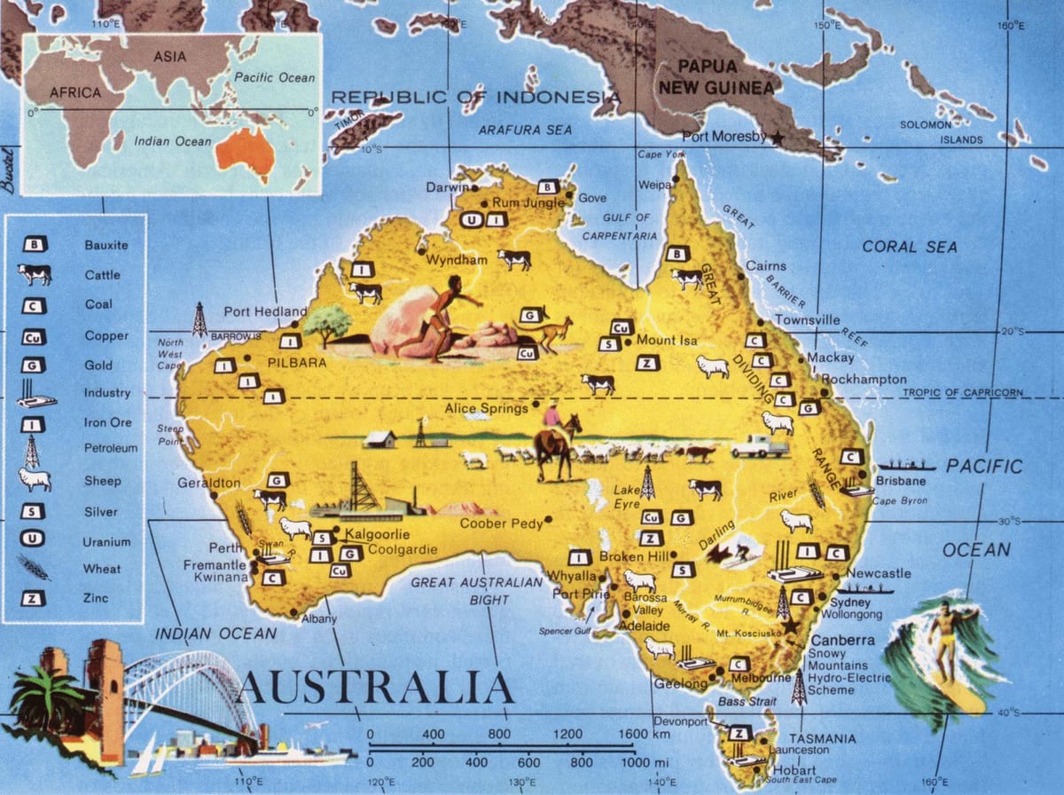 kaart van bron Australië