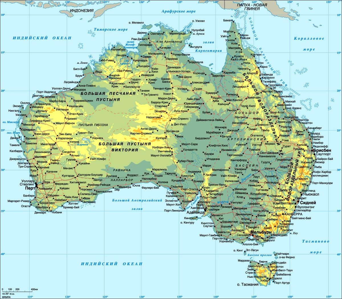 Australië gedetailleerde kaart