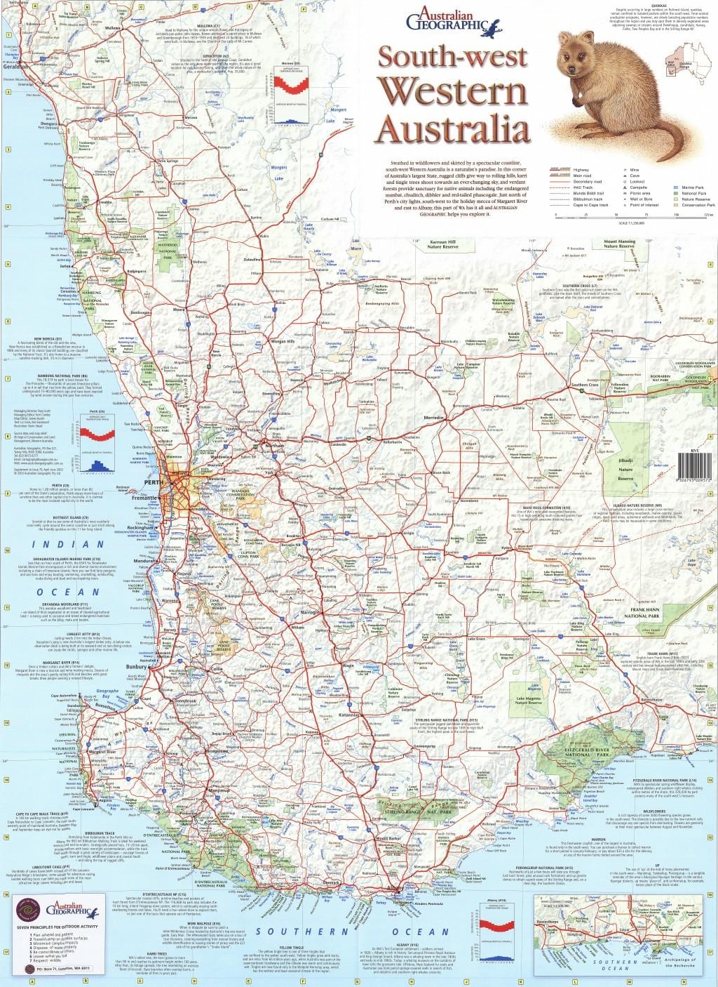 kaart van zuid-west Australië