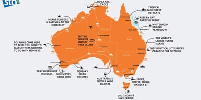 Kaart van Australië strand