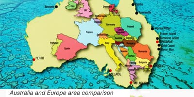 Europa kaart in Australië