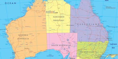 Kaart van Australië hd