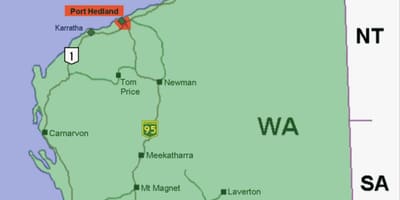 Kaart van Australië Poorten
