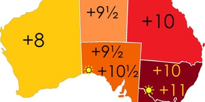 Tijdzones in Australië kaart