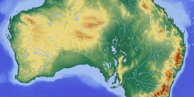 Topografische kaart van Australië