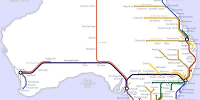 Australische treinen kaart
