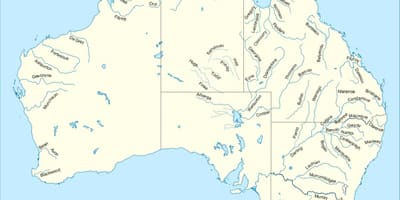 Rivieren in Australië kaart