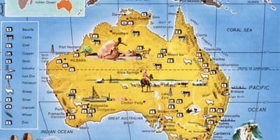Kaart van bron Australië