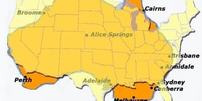 Van australië tot amerika kaart bekijken