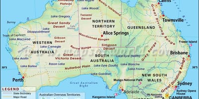Australië op de kaart
