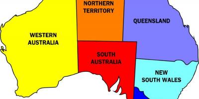 Staten in Australië kaart