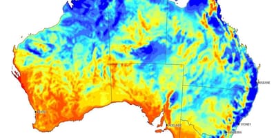 Kaart van de wind Australië